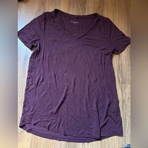 💥Essentials Deep Burgundy V-Neck Tee